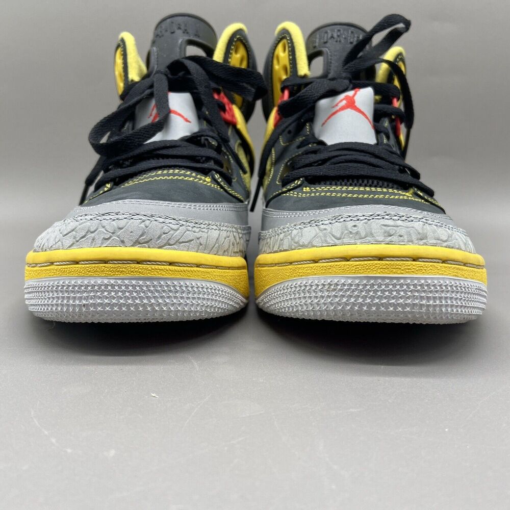 Nike Jordan Spizike Sz 12 Mens Shoe Metallic Silver Wolf Grey Yellow 315371-050 - Picture 5 of 13